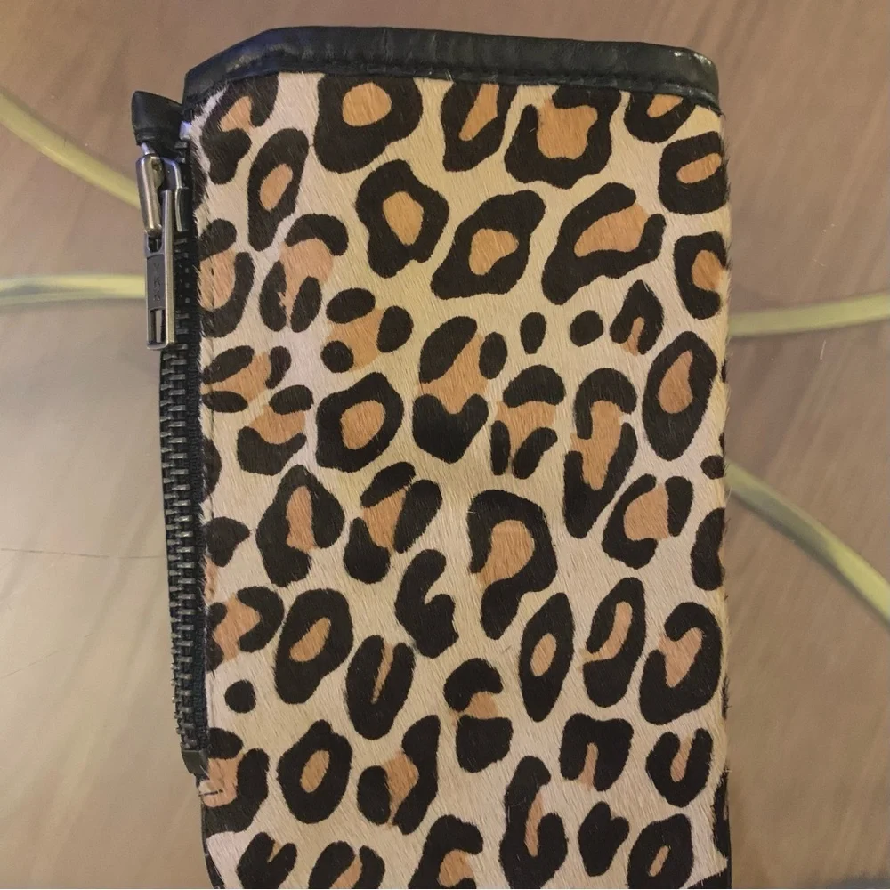 NEW FOWNES CALF SKIN LEATHER LEOPARD CASHMERE LINED GLOVES Xs-Sm